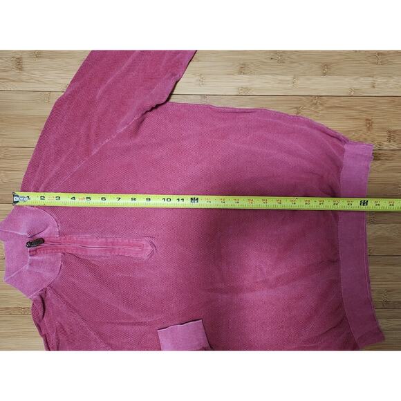 Johnnie O Sweater Mens Sz Medium Knit Long Sleeve 1/4 Zip Salmon Pink Golf Beach - Picture 7 of 9